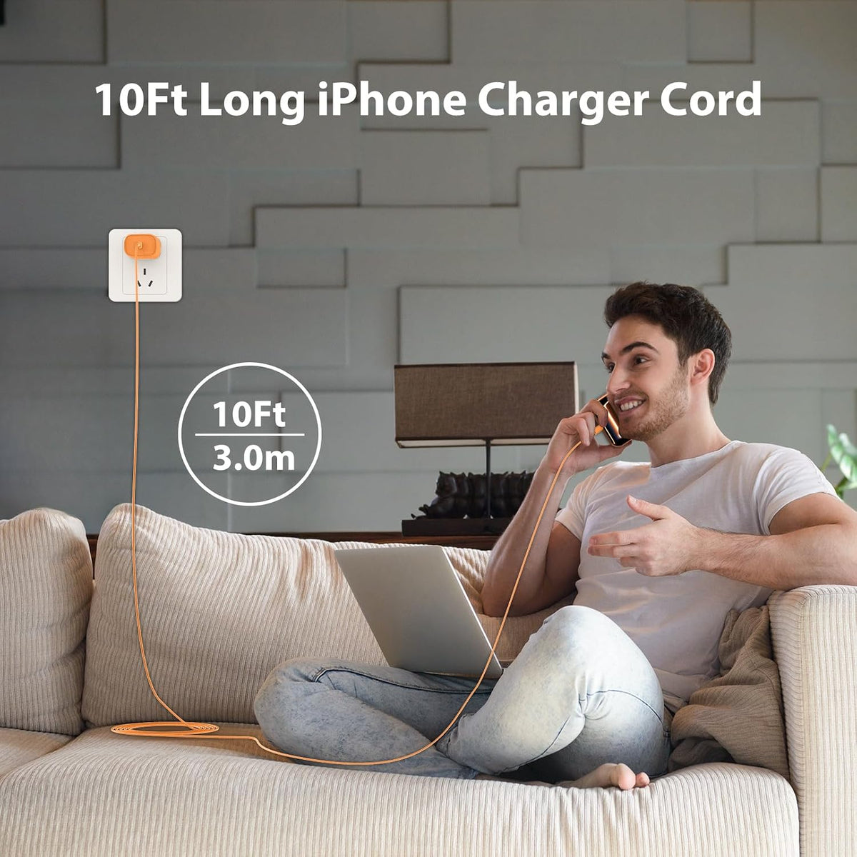 iPhone 17 16 15 Charger Fast Charging Type C Chargers USBC Fast Charger Block& iPhone 17 Charger Cord 10FT Long USB C Charging Cable for Phone 17/17 Pro/17Pro Max/Air/Phone 16 15 Pro Max,Cosmic Orange