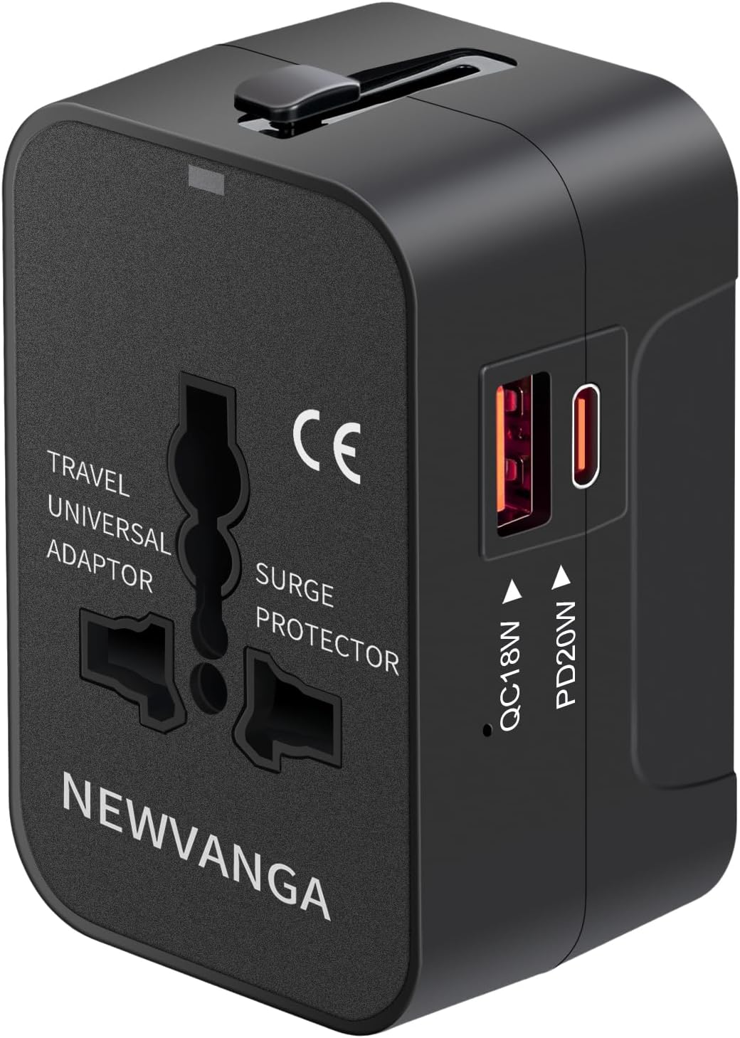 Universal Travel Adapter USB C, All in One Worldwide Plug Adapter, Black | Fast Charge GaN PD3.0, Type C USB-A Quick Charging, International Wall Charger, AC Power Outlet Converters, for USA EU UK AUS