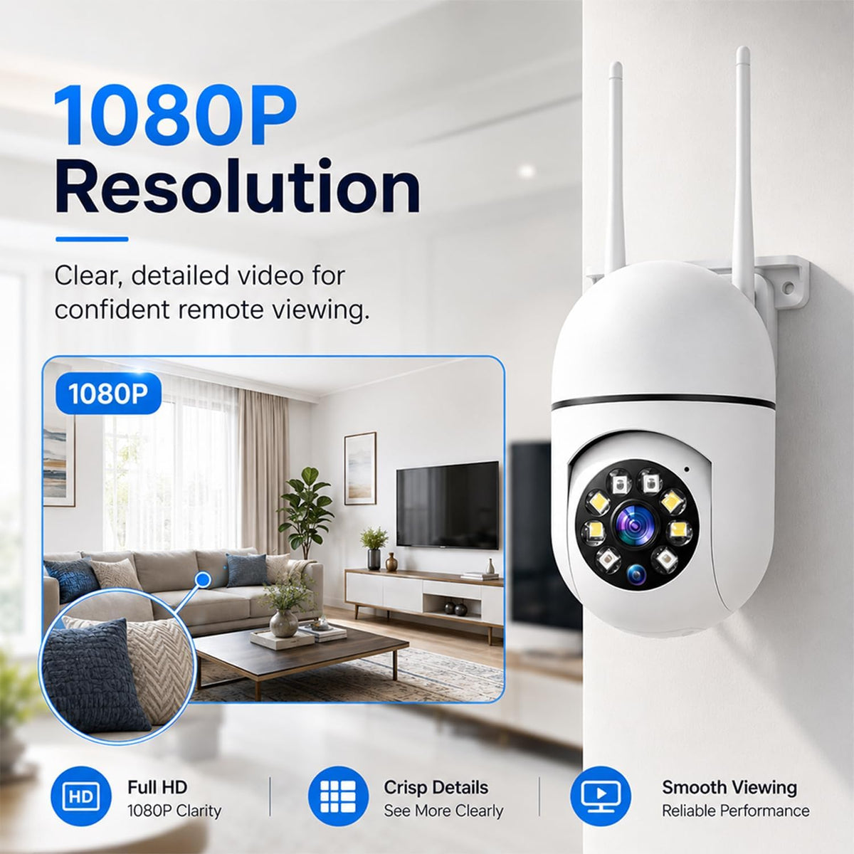 Hawkray 2 Pack Indoor Home Security Camera, Plug-in WiFi, 2.4&5GHz Dual Band, 360° Pan Tilt, Color Night Vision, Two-Way Audio