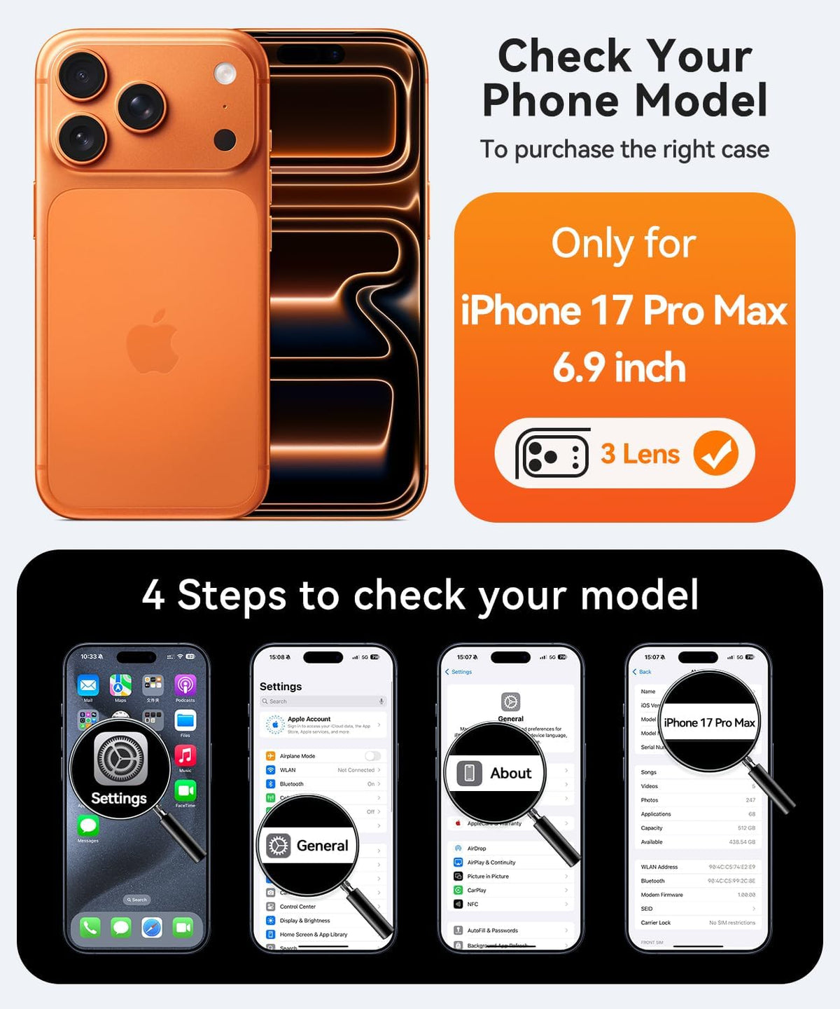CANSHN Magnetic Shockproof for iPhone 17 Pro Max Case, Deep Blue | Full Camera Protection, Compatible with MagSafe, Translucent Matte, Military-Grade Protection, Scratch Resistant, Slim Fit