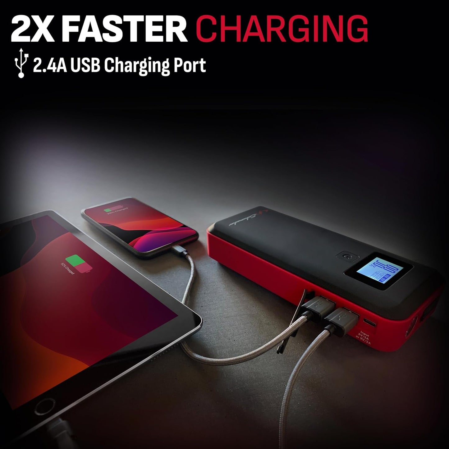 Schumacher Electric 1000 Peak Amp 12V Portable Lithium Car Battery Jump Starter & Power Pack - Lithium Ion Jump Box - with USB Charging & LED Emergency Light - SL1639