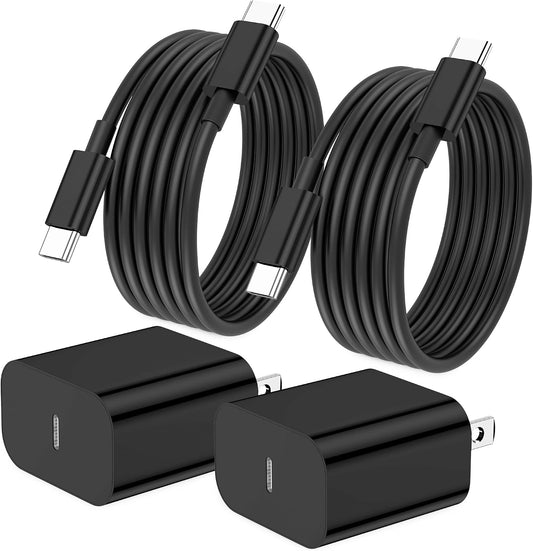 iPhone 17 16 15 Charger Fast Charging,2Pack 20W Apple iPad USB C Wall Chrager Block with 6FT USB C to C Cable for iPhone 17/Pro/Pro Max/17 Air/ 16/16 Pro/16 Pro Max/15/Plus/Pro/Pro Max (Black)