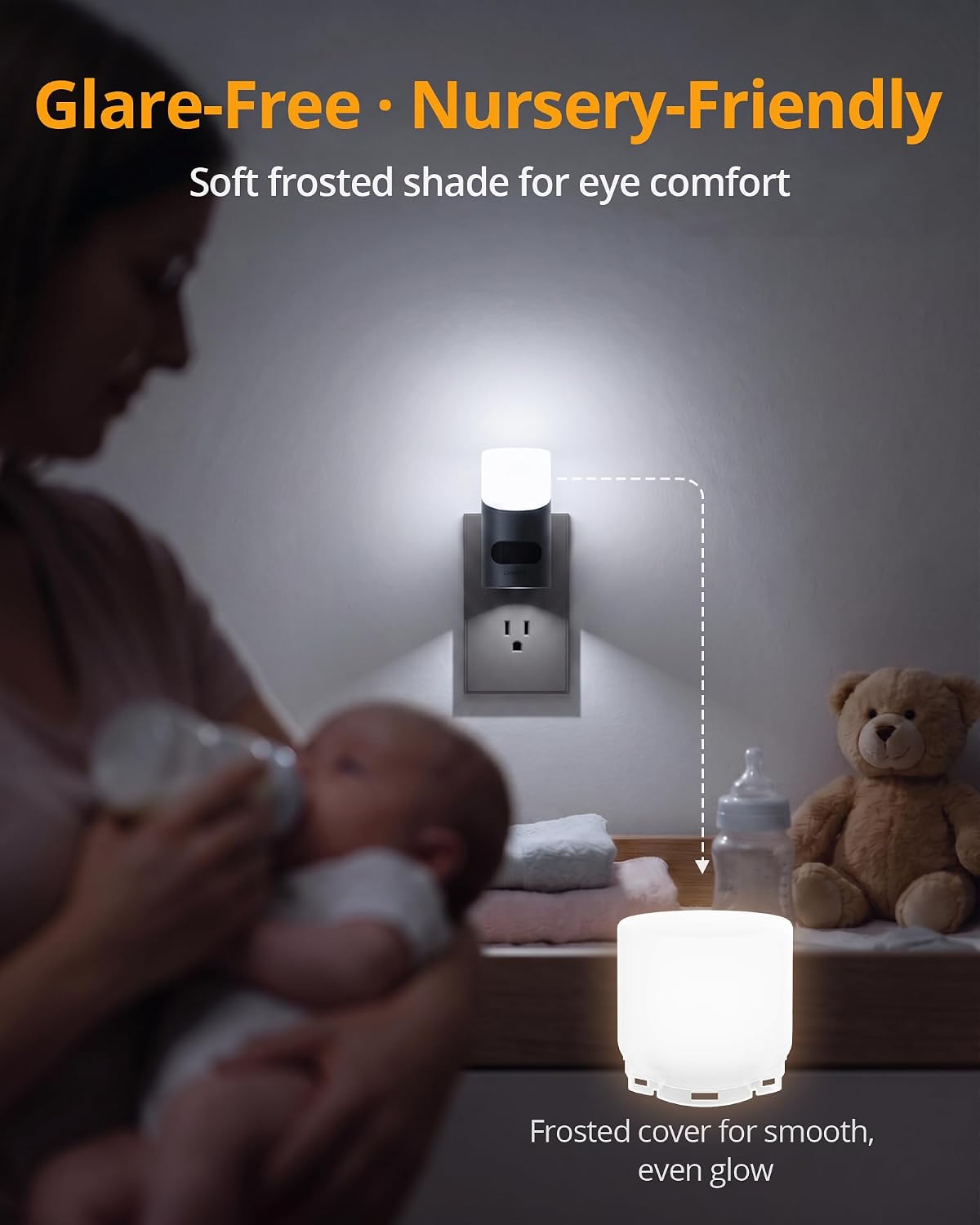 Lyridz Motion Sensor Night Light, LED Night Lights Plug into Wall, 1-150LM Dimmable Night Light Indoor for Hallway, Stairs, Bedroom, Garage, Bathroom, Toilet (Cool White, 2 Pack)