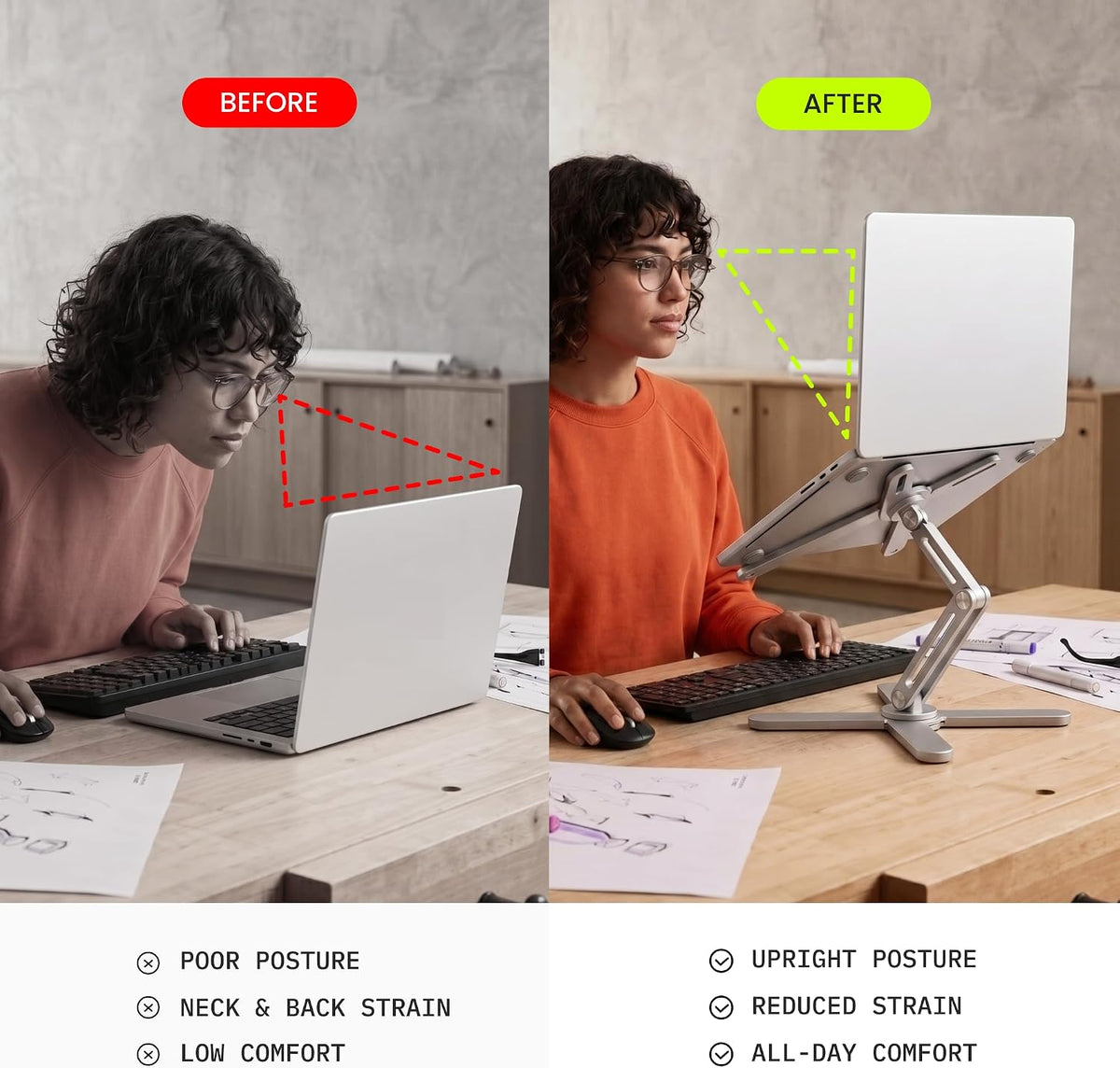 Model-X 2.0 Laptop Stand, Laptop Stand for Desk Adjustable Height