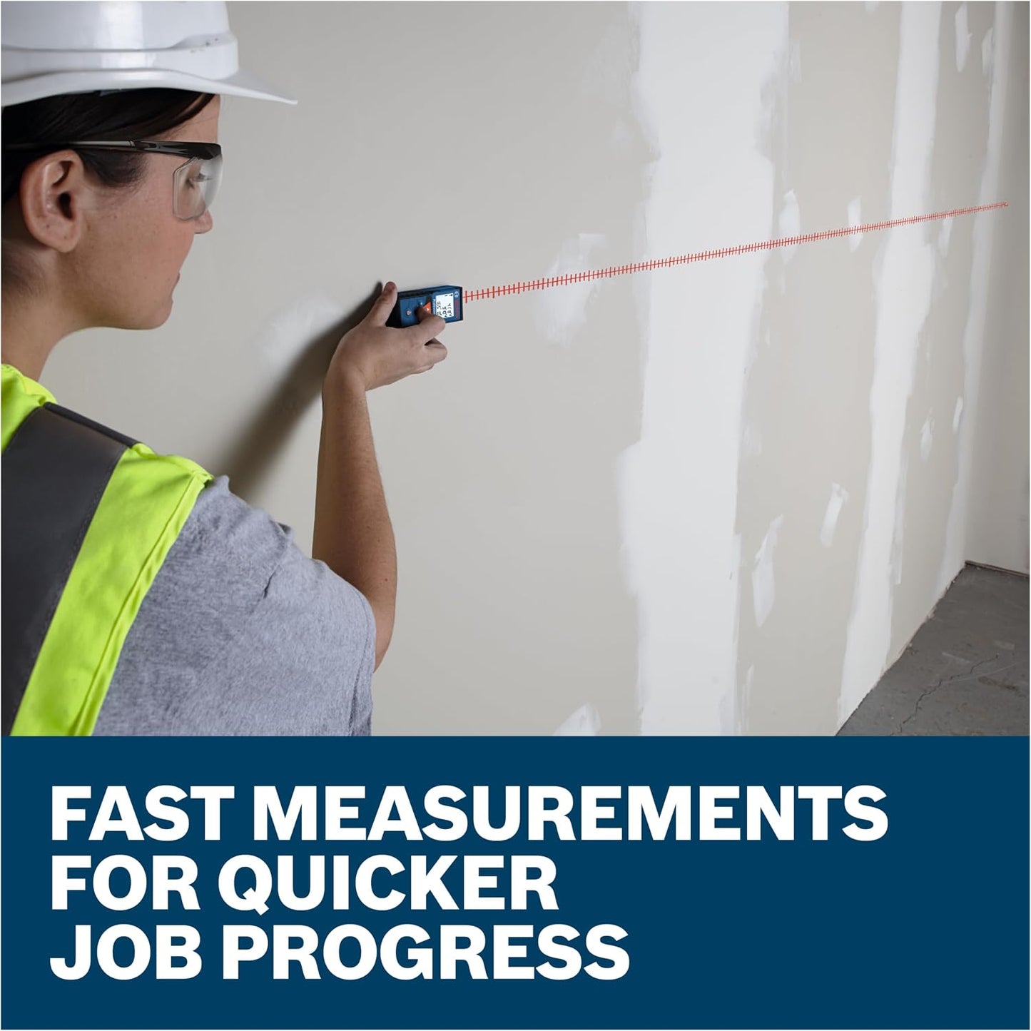 BOSCH GLM165-40 Blaze™ Pro 165 Ft. Laser Measure, Distance Measuring Laser | Backlit display, area and volume calculations, indirect measurement