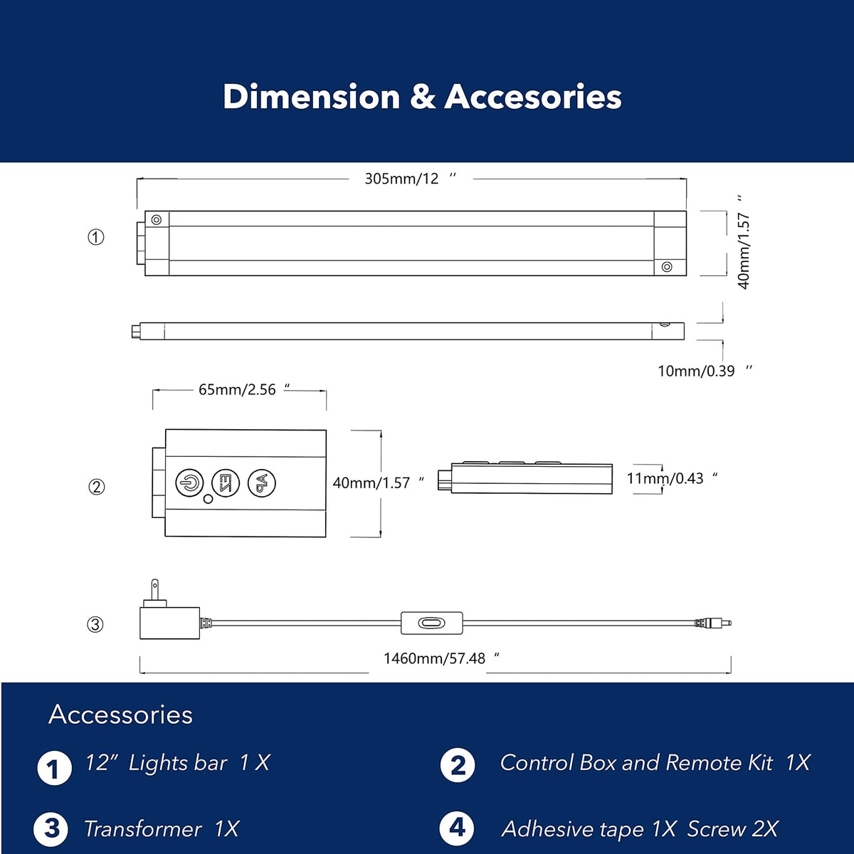 LED Smart Under Desk Lights Plug in White & RGB Color Changing Dimmable with Remote. Alexa, Google Enabled. Under Counter Lighting Bar for Kitchen, Shelf, Cupboard, Cabinet, Monitor (1-Bar Kit, 12")