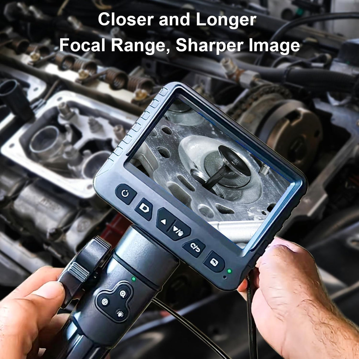 Two-Way Articulating Borescope with Light, 1080P Industrial Endoscope Inspection Camera with Flexible Articulated Probe for Automotive Engine Mechanic HVAC- 5.5FT