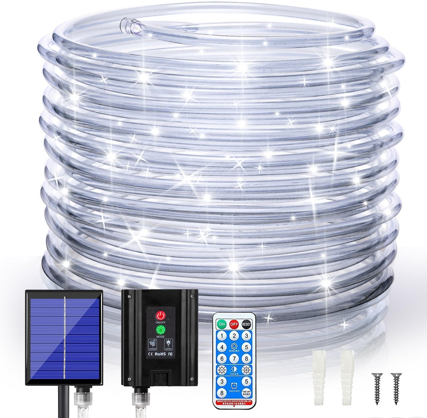 ANJAYLIA 66FT 200 LED Color Changing Rope Lights with Plug and Remote | Led Outdoor Waterproof Rope Light with Color Option, 7 Modes, Timer, Memory, Remote For Bedroom, Deck, and Holiday Decor
