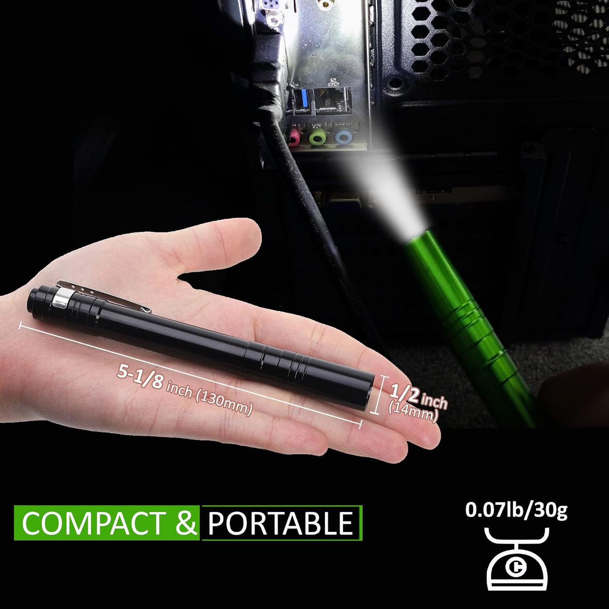 15-Pack LED Pen Light with Clip | Pocket Flashlight Including 30 Dry Batteries, Portable Pen Flashlight for Inspection, Camping, Emergency & Training Use
