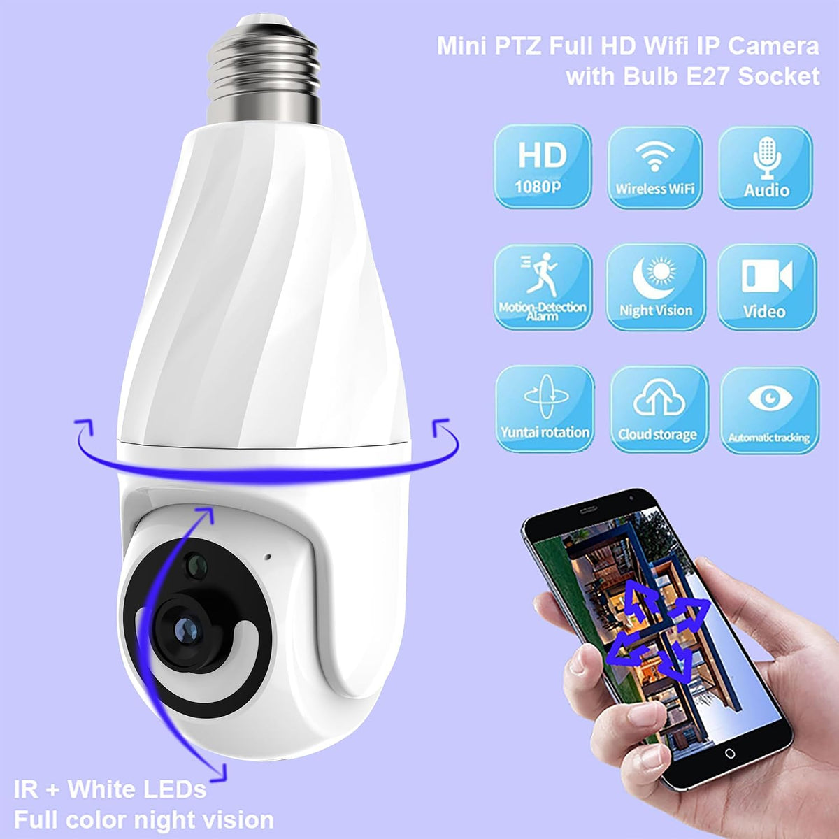 Ameyes 2PCS Indoor Camera Wireless with Light Socket, 1080P Dog/Pet Cameras