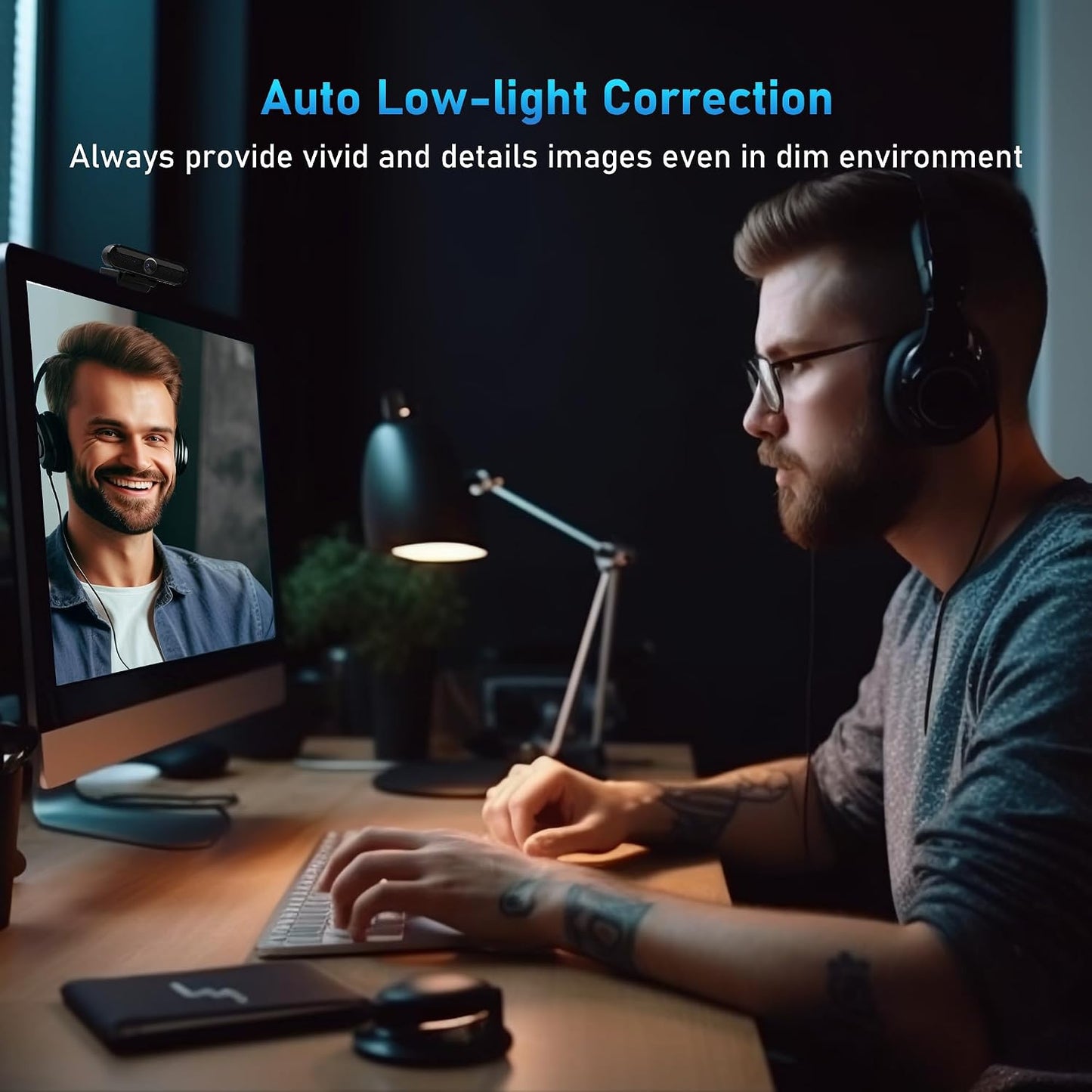 2K Webcam with Microphone, 78°FOV FHD PC Camera with 2K/30fps, Privacy Cover, Plug & Play USB Web Cam, Autofocus, 1080P/60fps External Webcam for PC, Computer Web Camera for Laptop, Mac, Zoom
