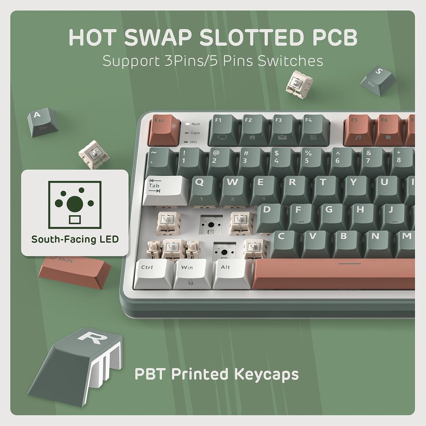 RK ROYAL KLUDGE S98 Wireless Mechanical Keyboard w/Smart Display & Knob | 96% Top Mount RGB Gaming Keyboard BT/2.4G/USB-C, 5-Layer Noise Dampening, Creamy Sound Pre-lubed Switch,Hot Swap, 98 Keys