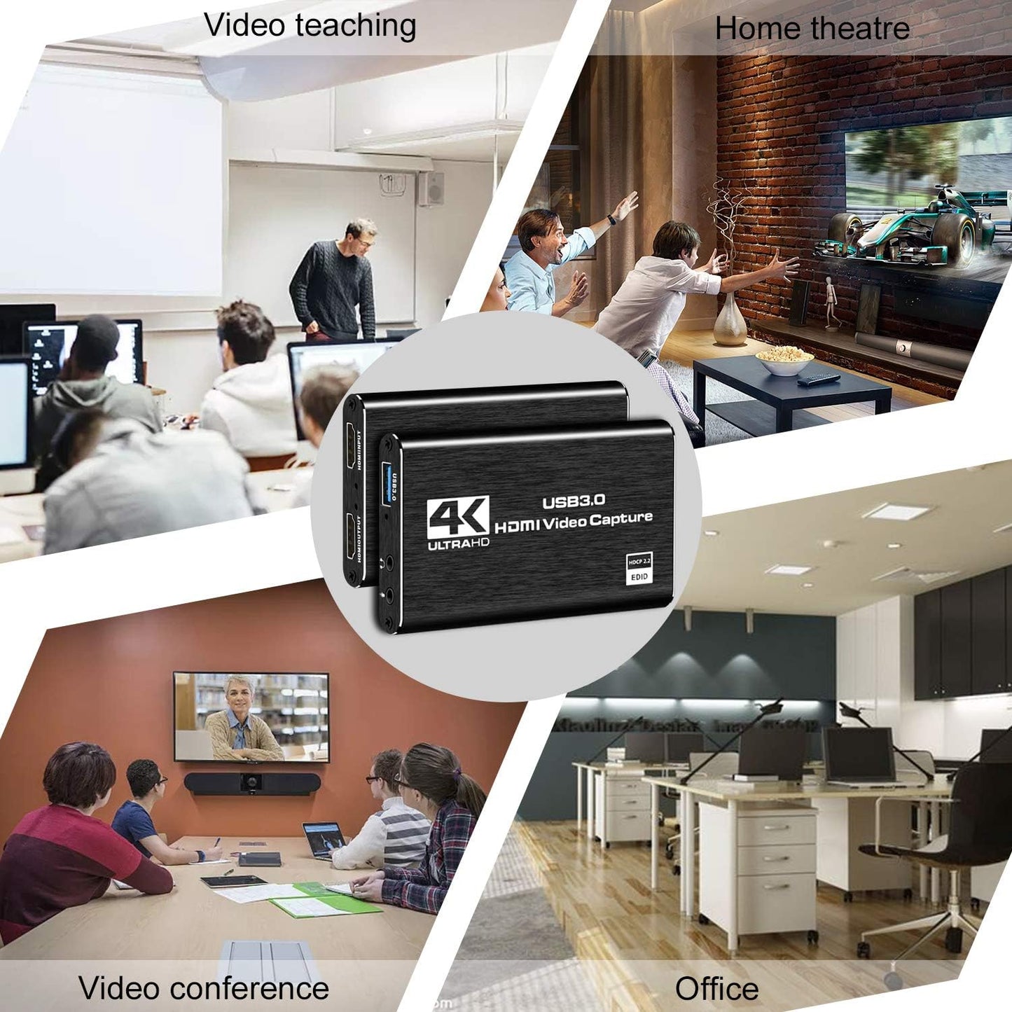 Capture Card, 4K HDMI Video Capture Card, Game Capture Card, 1080P 60FPS Video Capture Device, HDMI to USB 3.0 Capture Card for Streaming, Work with Camera/Xbox/PS4/PS5/PC/OBS