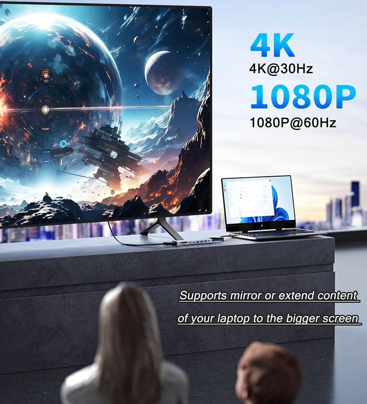 USB C Hub HDMI Adapter for Monitor, VIENON 9 in 1 USB Type C Laptop Docking Station with 4K HDMI, SD/TF Card Reader, 100W PD, Compatible for MacBook Pro, XPS Laptop (Supports DP ALT Mode)
