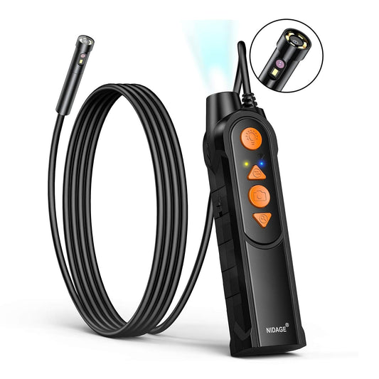 Dual Lens Endoscope with Light, 5.0mm Slim Snake Inspection Camera | 1080P HD Borescope for Android & iOS Tablet, IP67 Waterproof, 5FT Cable, Photo & Video, for Engine Wall Vents Automotive Tool