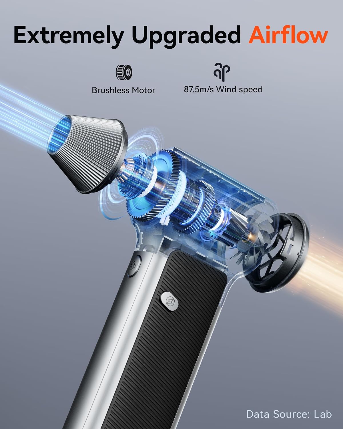 WOLFBOX MF200 Compressed Air Duster, Removable Battery, Car Cleaning, Home | 4 Nozzles, Cordless, 3-Speed Adjustable, Mini Blower, Computer Keyboard, Outdoor Use, 0.85 lb Portable, 2 Brushes