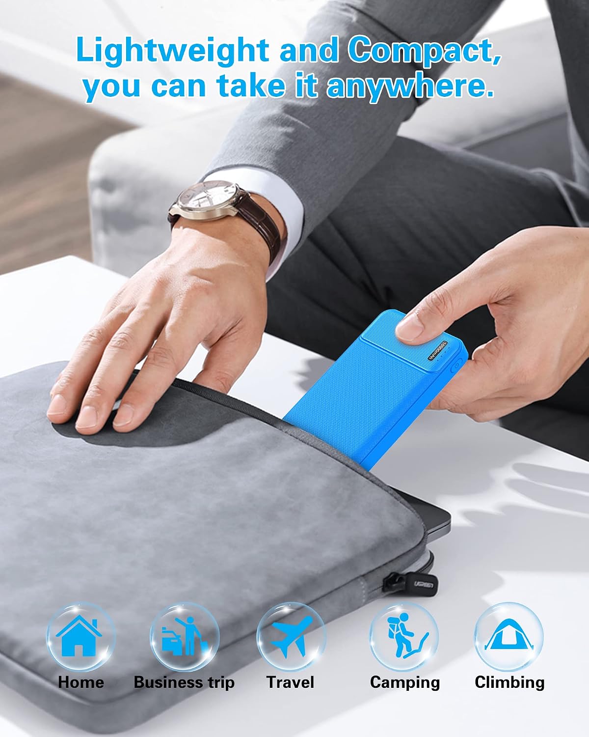 AsperX 2 Pack 10000mAh Portable Charger Dual USB Power Bank Battery Pack | Slim Portable Phone Charger , External Travel Battery Pack for iPhone, Samsung, Google LG and Heated Vest