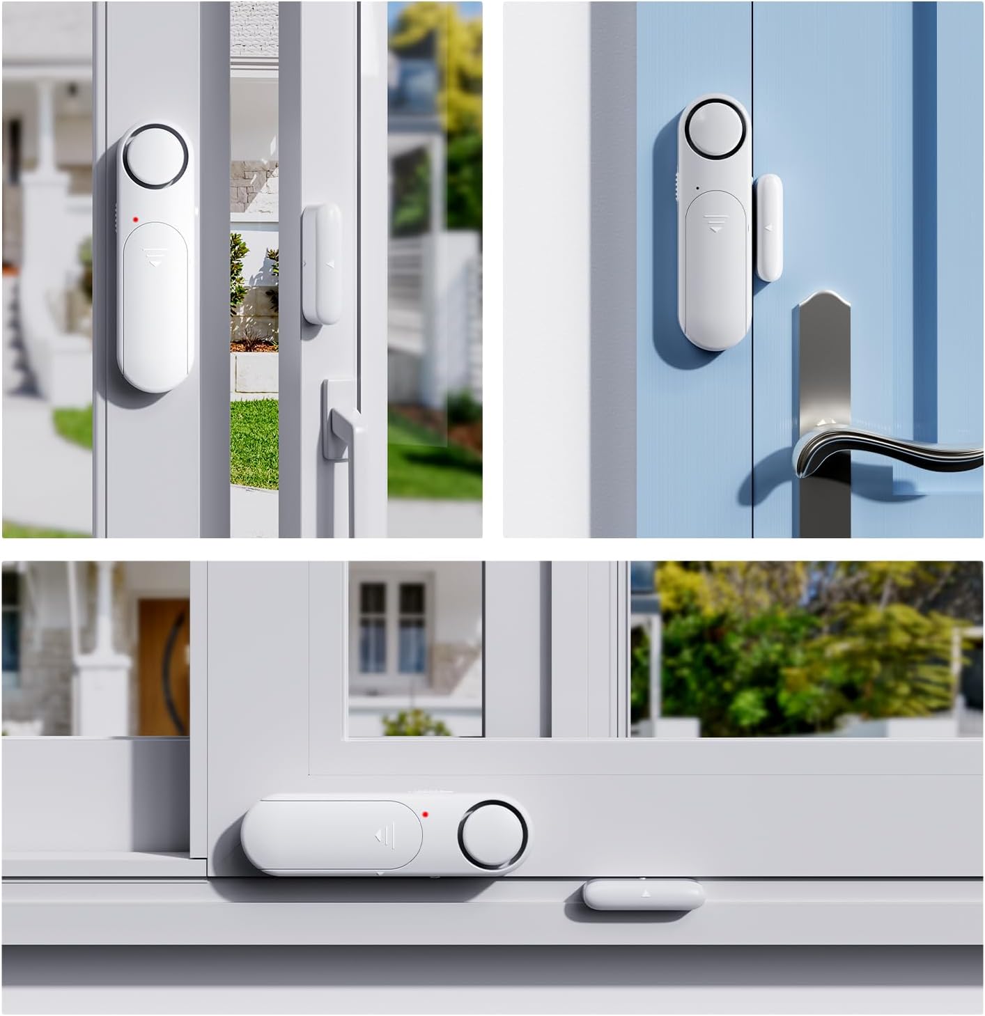 2-Pack Window and Door Alarms When Opened for Kids Safety/Dementia Safety/Home Security, Wireless Sliding Front Door Opening Sensor Alarm with Remote, 120dB Burglar Alert for House/Bedroom/Apartment