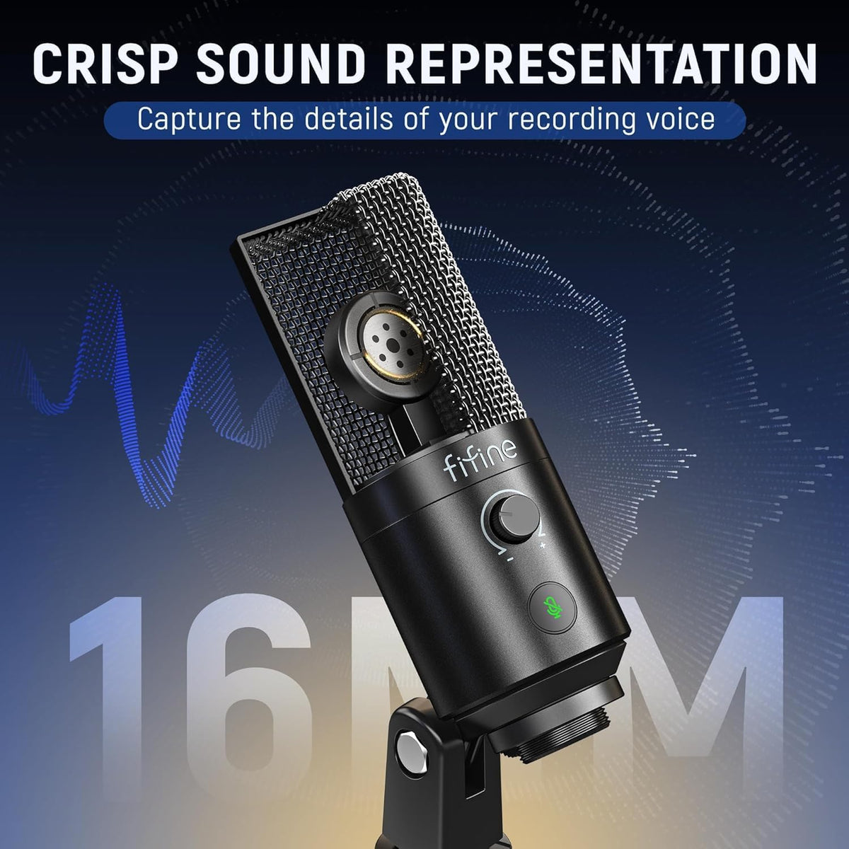 FIFINE K669PRO1 USB Podcast Microphone for Vocal Recording Video | PC Condenser Mic for Streaming, Mute Button, Gain Knob, Sturdy Tripod Stand, Gaming, Meeting, Windows/Mac OS
