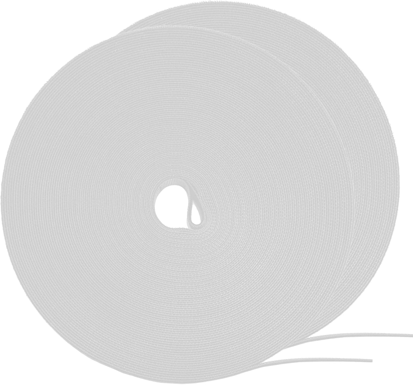 Hitotsu 164ft x1/2 inch Reusable Fastening Cable Ties, 2x82ft/Roll | Double-Sided Hook Loop Roll,Self-Gripping Strips,Multi-Purpose Wrap Fasteners for Office,Home,Data Center,Wire Bundling
