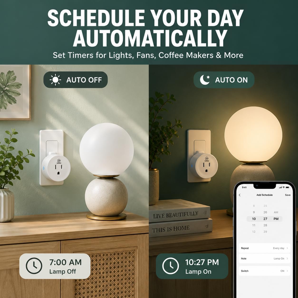 Matter Smart Plug, Compatibility with Apple HomeKit, Google Home, Alexa & SmartThings, Easy Setup, Timer Outlet, 2.4GHz WiFi Only, Matter Hub Required (4 Pack)