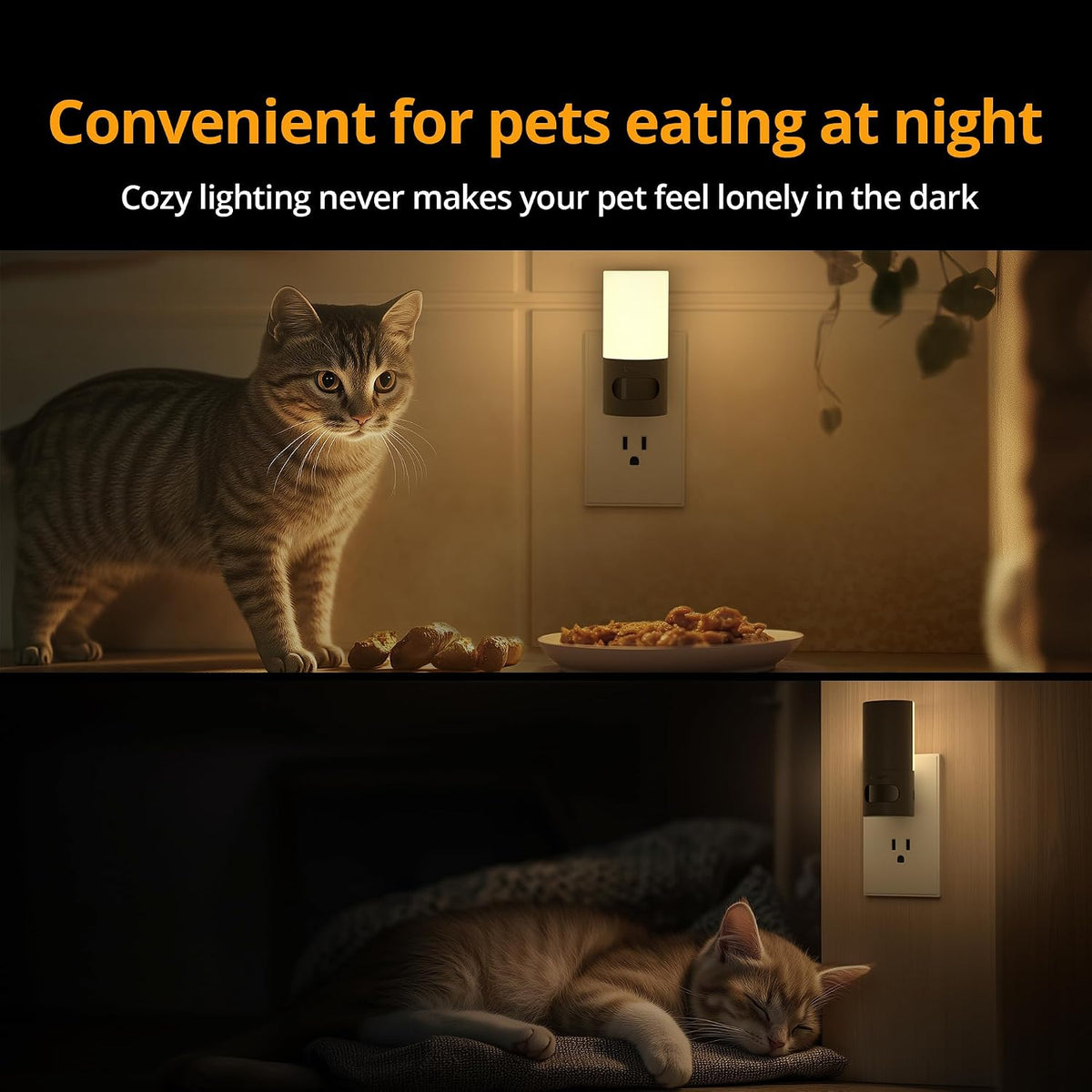 Lyridz Plug-in LED Rotatable Night Light with Motion Sensor, Dimmable Backlit Nightlight with 1-150lm Adjustable Brightness for Bathroom, Bedroom, Hallway, Stairs, 2 Pack
