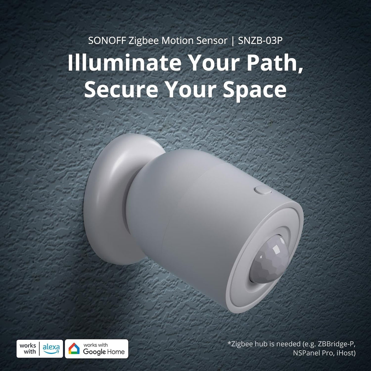 SONOFF SNZB-03P Zigbee Motion Sensor, 3-Year Battery Life, for Alert System and Automations Wireless Motion Detector, SONOFF Zigbee Bridge Required, Batteries Included (1 Pack)