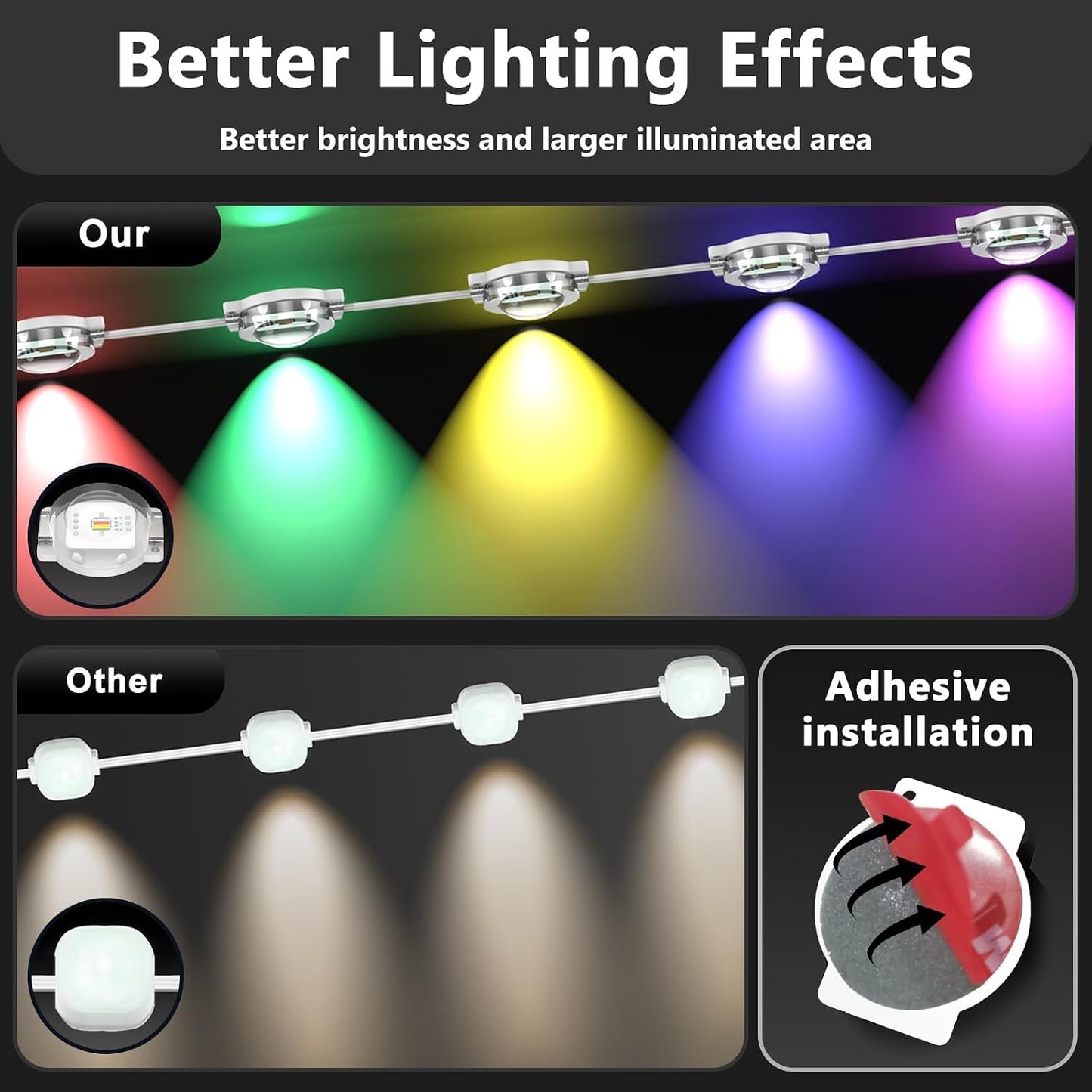 CETELUMA 300FT Permanent Outdoor RGB Lights, IP67 Waterproof Smart Eave Lighting, with App/Remote Control Eaves Light, DIY LED Scenes Modes for House Roof Decor,Christmas,Party