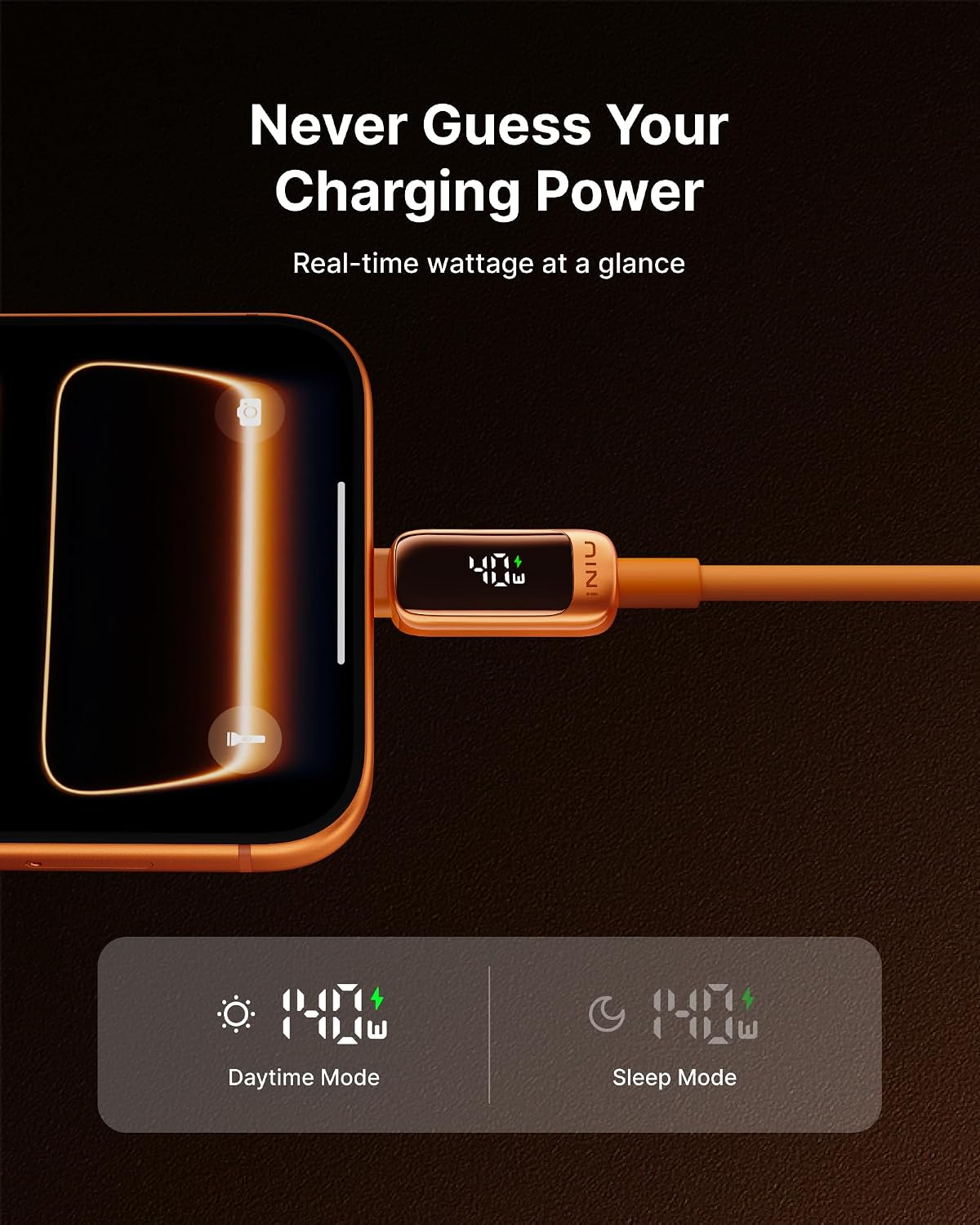 INIU 240W USB C Cable, [2m] LED Display Silicone Type C Fast Charging Cord