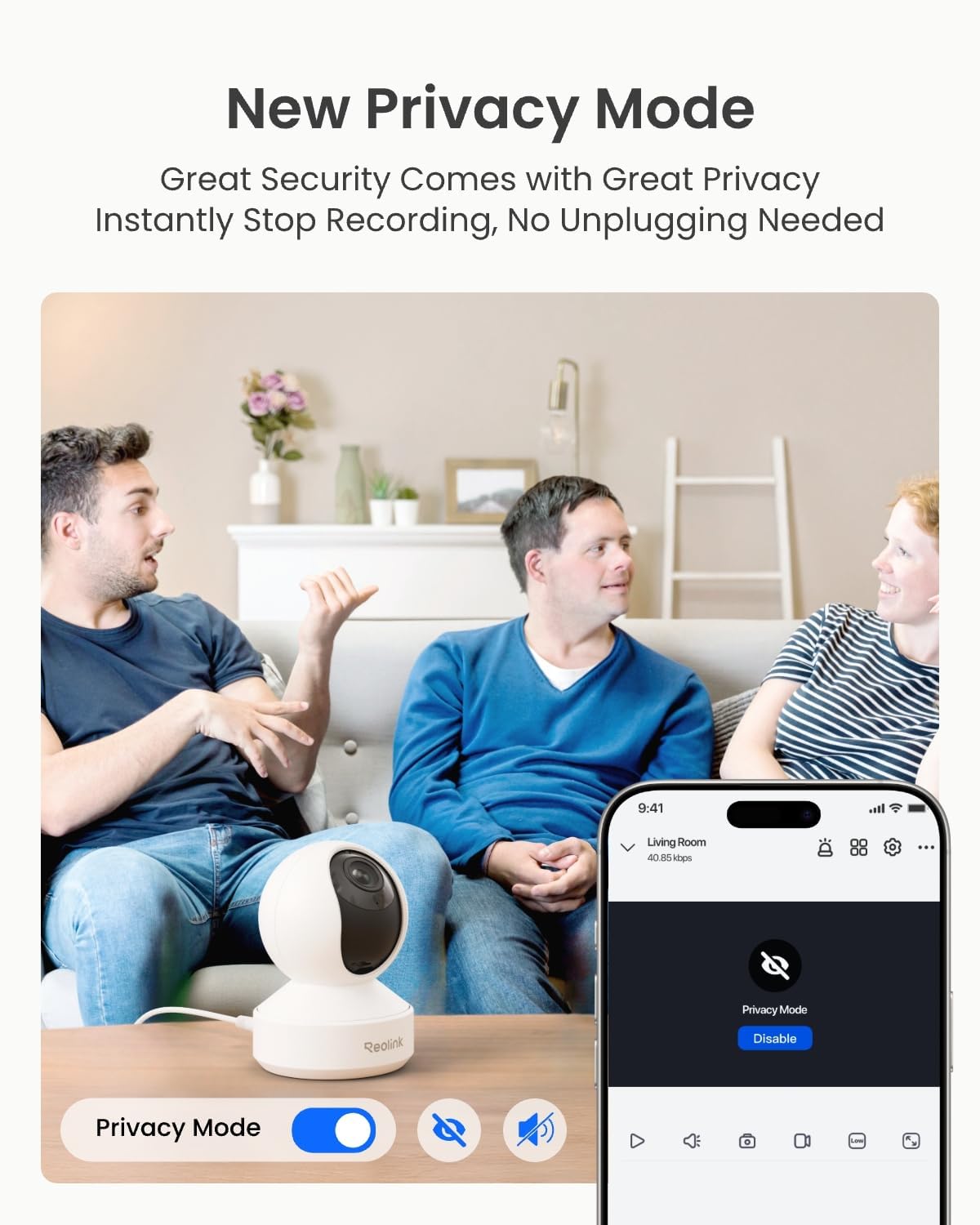 REOLINK 4K Indoor Camera, 3X Optical Zoom, Dual-Band WiFi 6, E1 Zoom | Pan Tilt with Auto Tracking, Person/Pet Detection, Cry Detection, Privacy Mode, Bluetooth Setup, Two-Way Audio