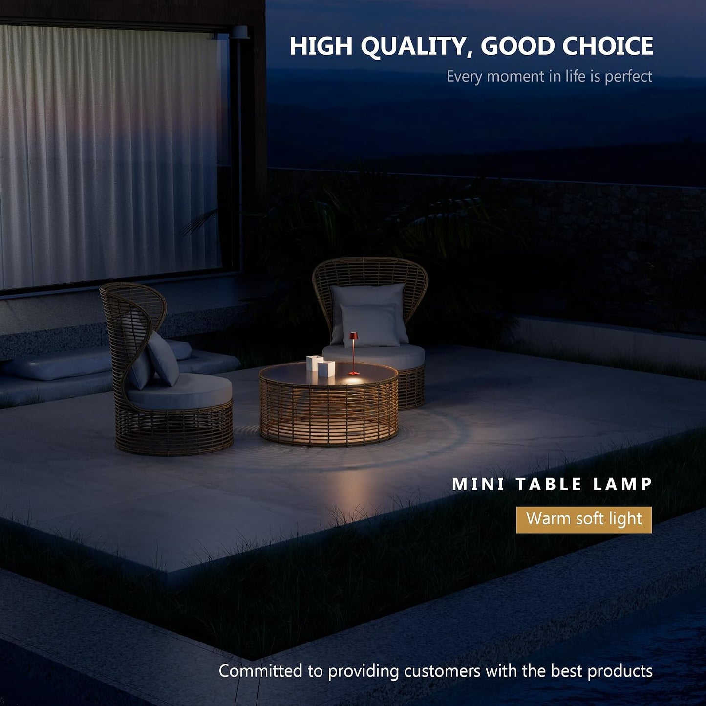 Timjorman Compact Cordless Table Lamp, Rechargeable LED Night Light, Dual Light Source (RGB Top & Warm Bottom), Touch Control & Timer, Metal Lamp for Bedroom & Kids Room (Red 1-Pack)