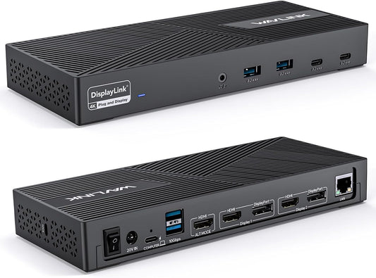 WAVLINK USB-C Triple Monitor Docking Station, 3 * 4K@60Hz Displaylink Dock