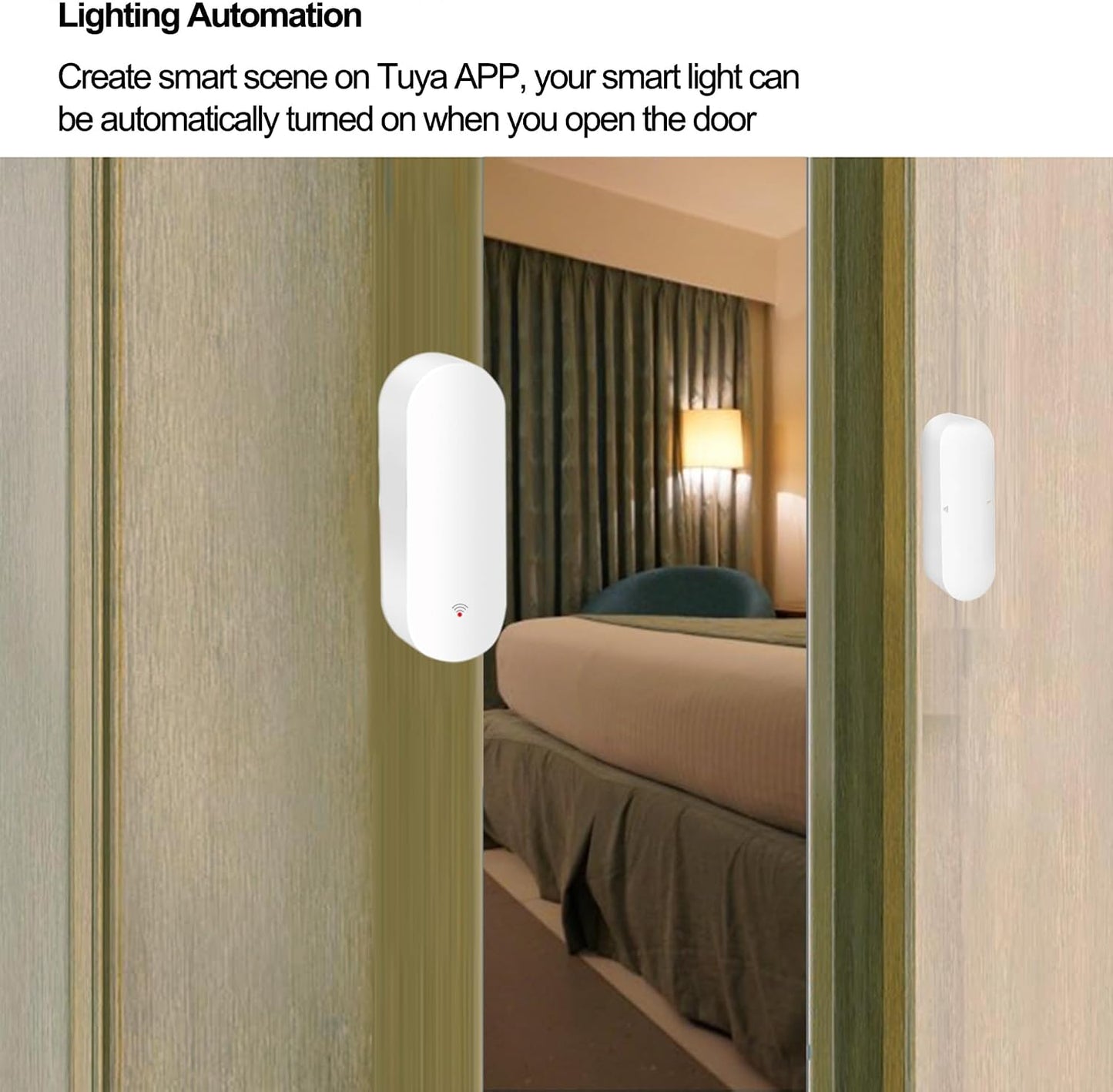 WiFi Door Sensor, Tuya Smart Door Window Sensor, Smart Window Sensor Real-time Alarm Compatible with Alexa Google Assistant,Home Security Door Open Contact Sensor for Business Burglar Alert (1 Pack)
