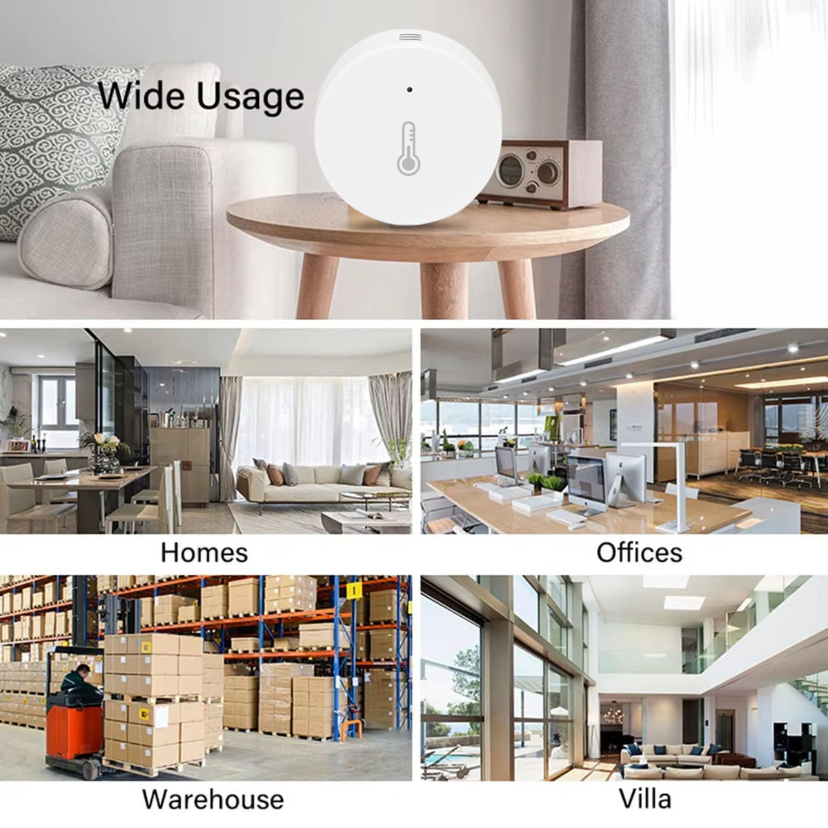Haozee Zigbee Temperature and Humidity Sensor,3 Pack,ZigBee Hub Required