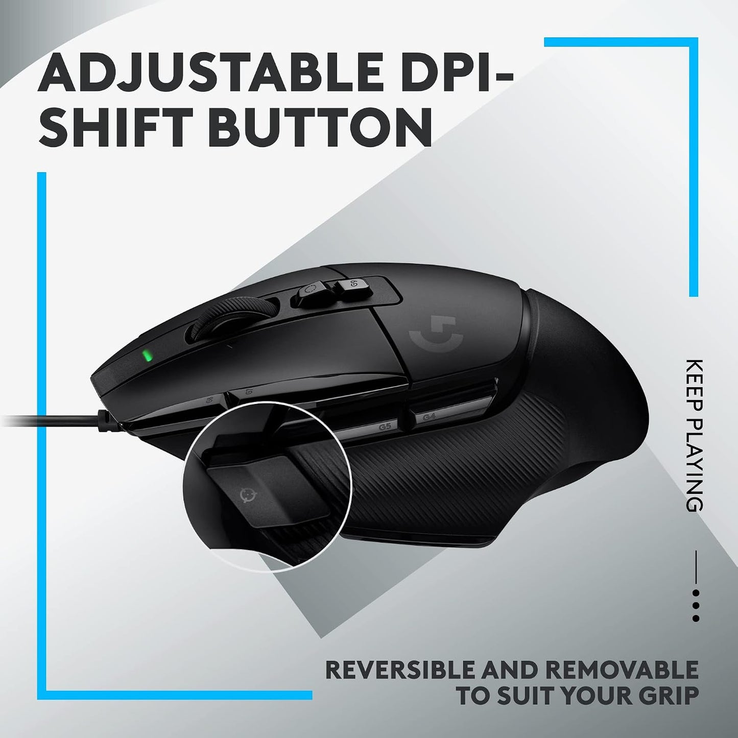 Logitech G G502 X Wired Gaming Mouse - LIGHTFORCE Hybrid Optical-Mechanical Primary switches, Hero 25K Gaming Sensor, Compatible with PC - macOS/Windows - Black