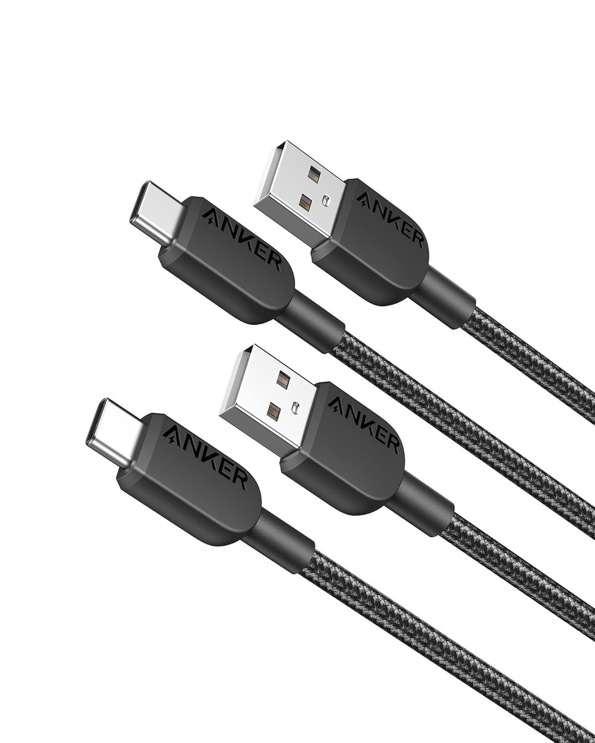 Anker USB A to USB C Cable, Charger Cord (2-Pack, 10 ft, Black) | For iPhone 17 Series, Samsung Galaxy Note10 / S10+ / S10, LG V30, and More