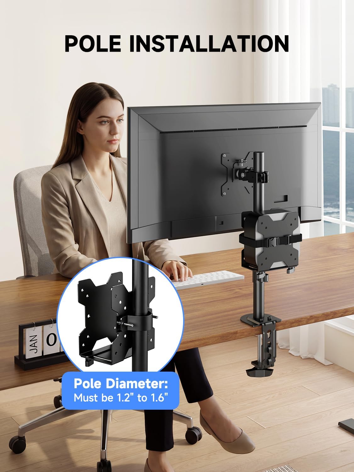 suptek Thin Client Mount Bracket Adjustable Mini PC Mount Bracket,CPU VESA Under Desk and Monitor Arm Computer Holder, Black, ZJJ002