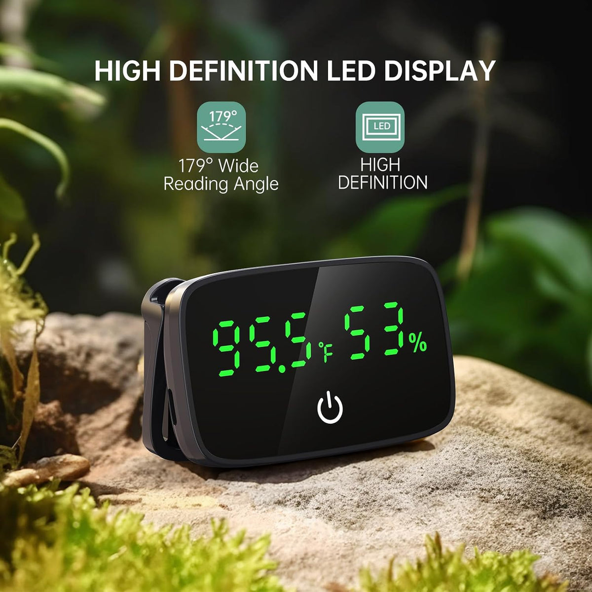 PAIZOO LED Digital Reptile Thermometer and Humidity Gauge with USB Charging