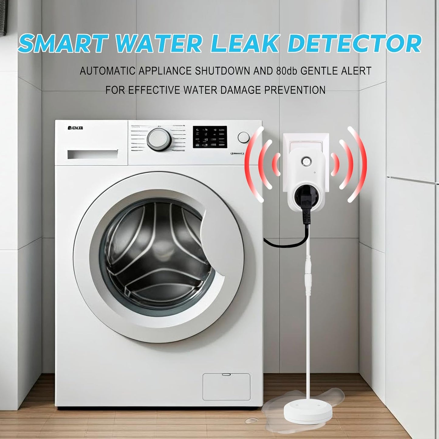 Smart Leak Detection Sensor | Water Leak Alarm with Real-Time Alerts for Home, Office & Basement Protection