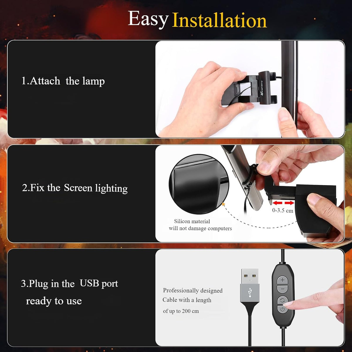 CATPOWER Computer Monitor Light Bar, LED Screen Light