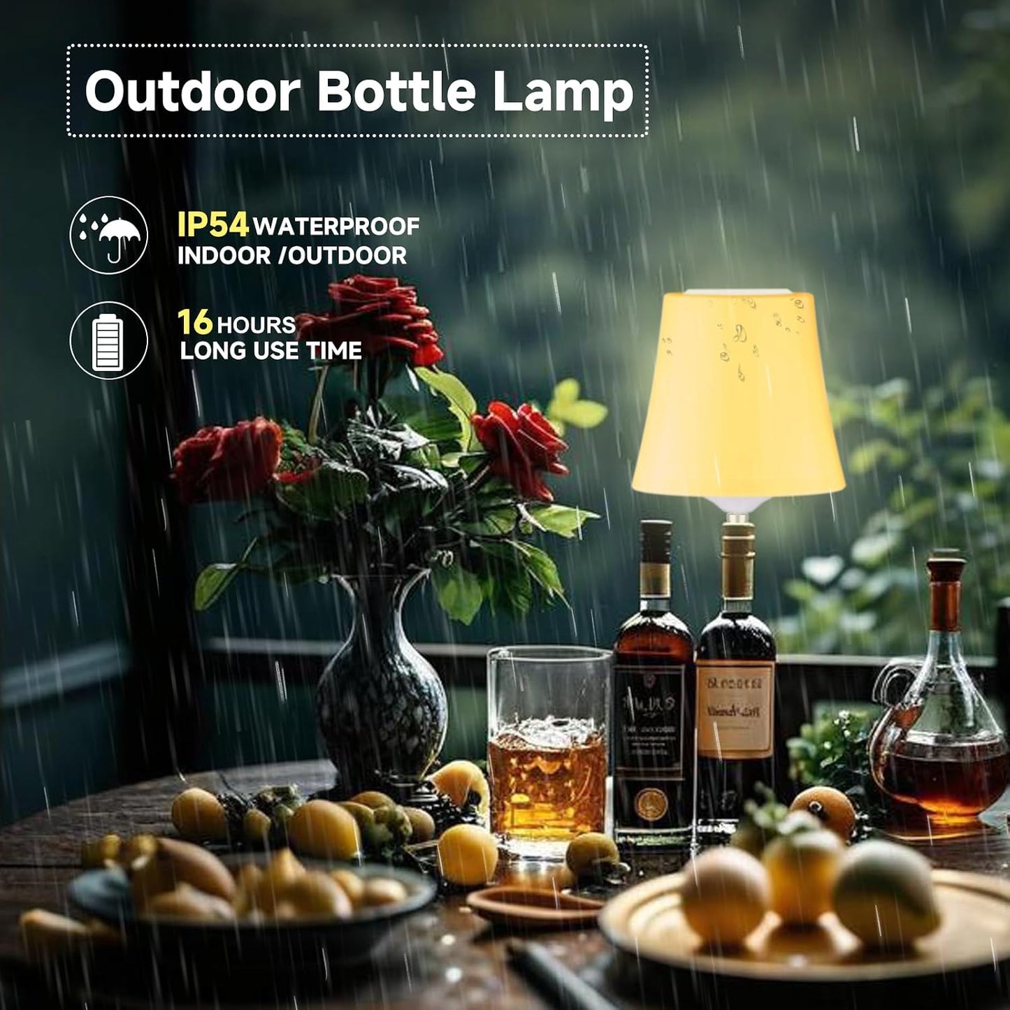 2Pack Wireless Wine Bottle Lamp Dimmable Rechargeable 3 Color&RGB LED Bottle Lights for Liquor & Wine Bottles Touch Control Battery Operated LED Lamp ABS Cordless Lampshade (2, Wine Bottle RGB)