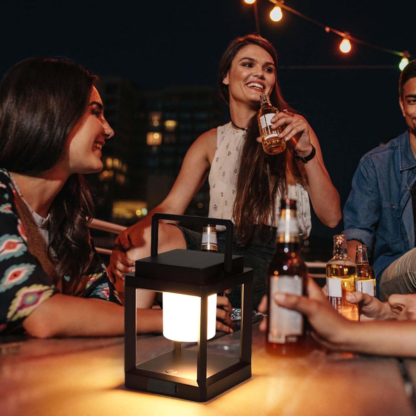 Outdoor Table Lamp, Brightness LED Nightstand Lantern, Portable Rechargeable Solar Lamp Waterproof, Touch Control Outdoor Lamps Cordless Lights Decorative for Patio/Walking/Reading/Camping