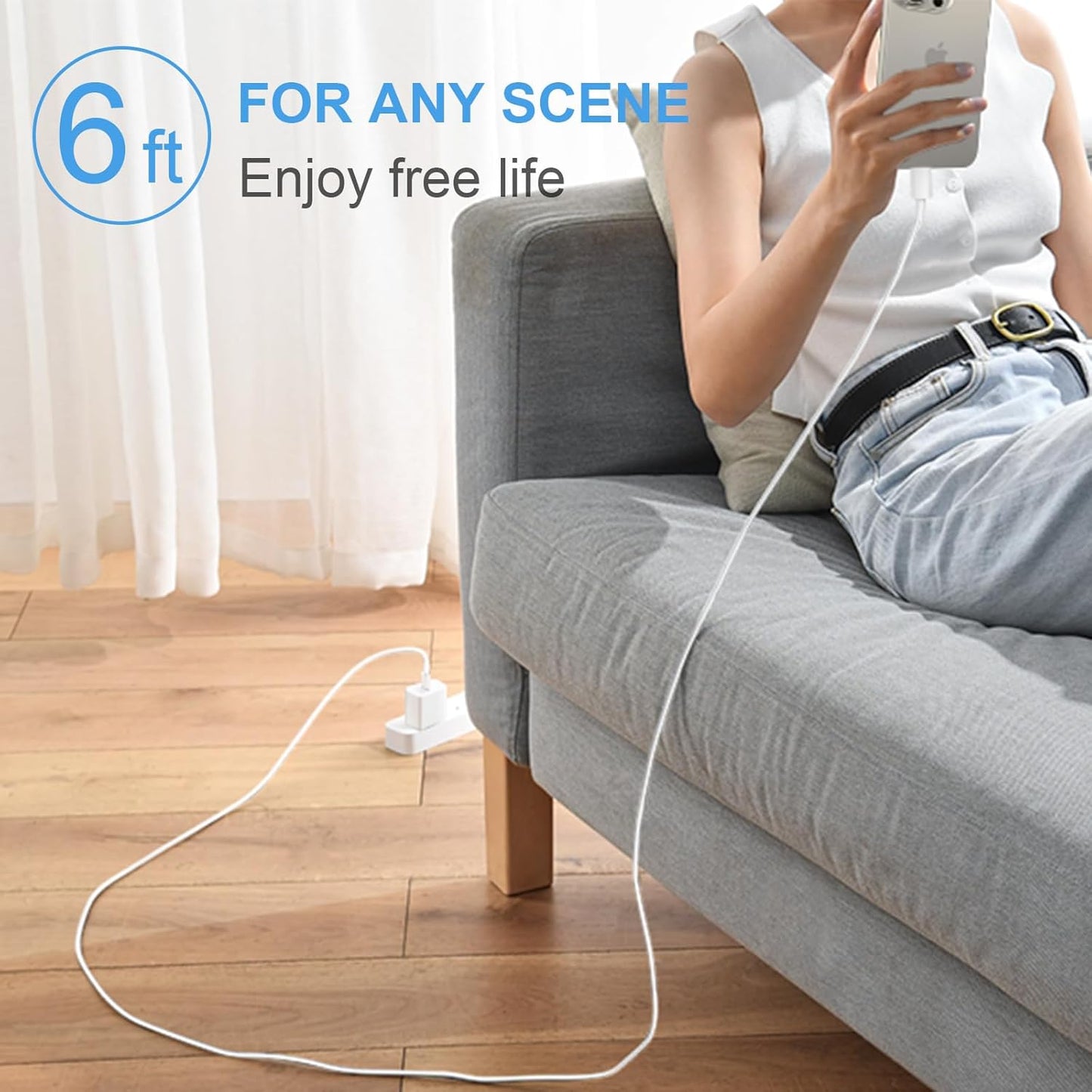 iPhone 17 16 15 Charger Fast Charging 2+2Pack USB C Charger with 6FT Cable | PD 20W Fast Charging for iPhone 17/17 Air/17 Pro/17 Pro Max/ iPhone 16/15 Series, iPad Pro/AirPods