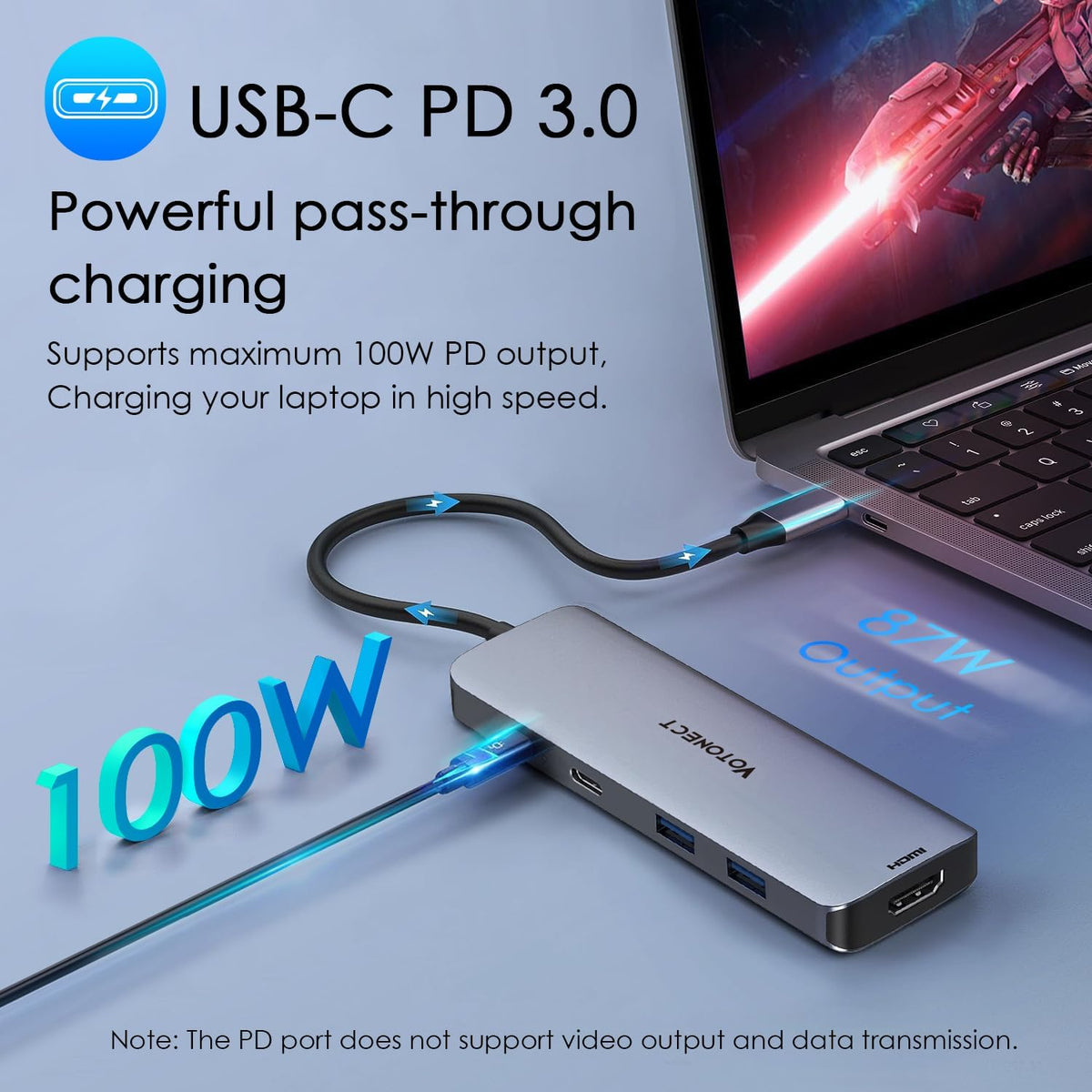USB C Hub 10-in-1 with 4K HDMI Adapter, SD/TF Card Reader, 100W PD Charging, 2 USB 3.0 Ports, and 3 USB 2.0 Ports for MacBook Pro/Air, Dell XPS, Lenovo ThinkPad, etc.