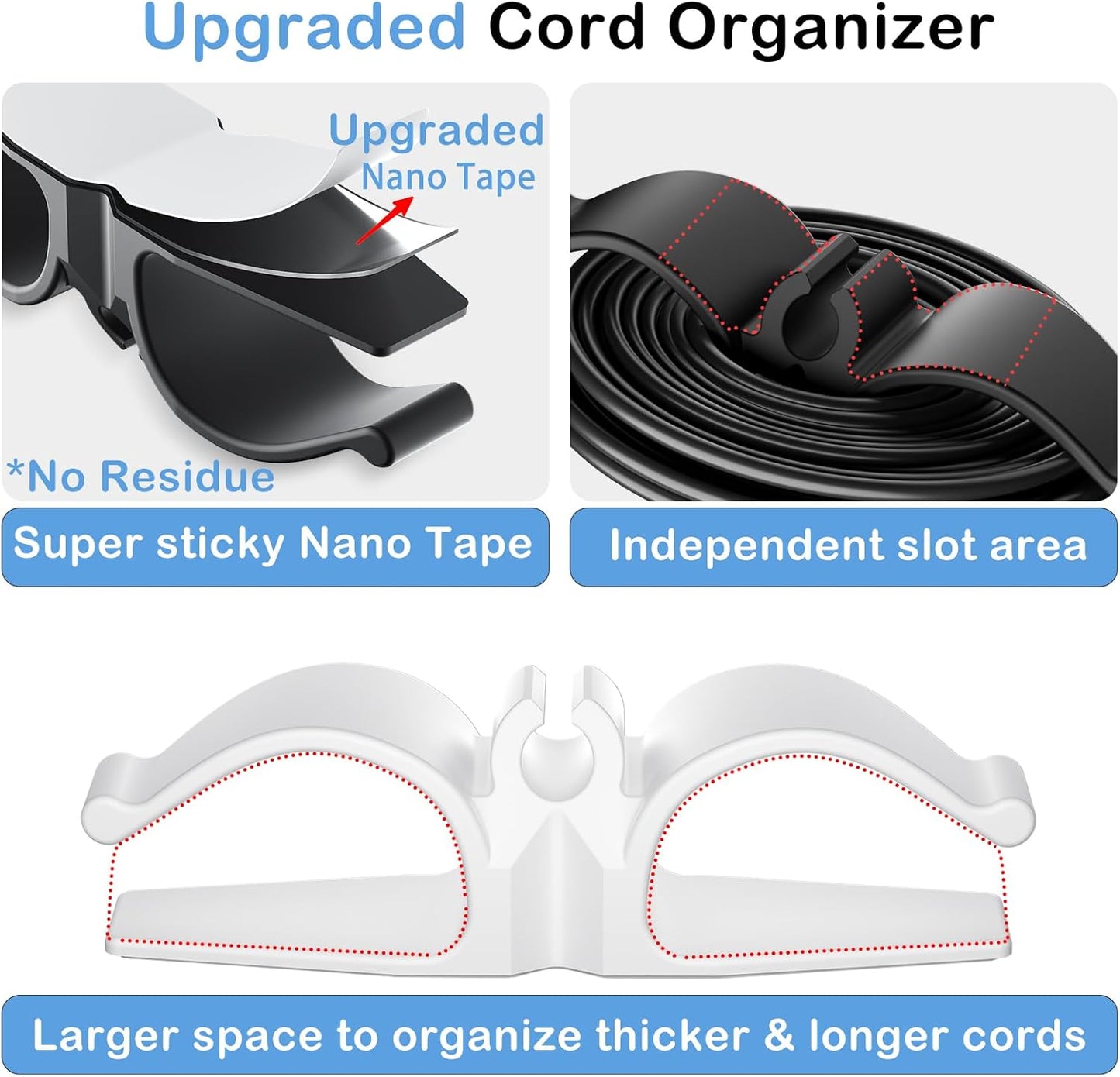 Lancord Cord Organizer for Appliances, 8 Pack Appliance Cord Organizer | Upgraded Kitchen Appliance Cord Organizer Stick On Cord Wrap Cord Holder for Appliances Mixer, Coffee Maker, Pressure Cooker