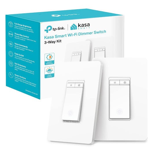 Kasa Smart 3-Way Dimmer Switch Kit, KS230 KIT v2, Need Neutral Wire | 2.4GHz Wi-Fi, Dimmable Light Switch Works with Alexa, Google Home & SmartThings, ETL Certified, No Hub REquired, White