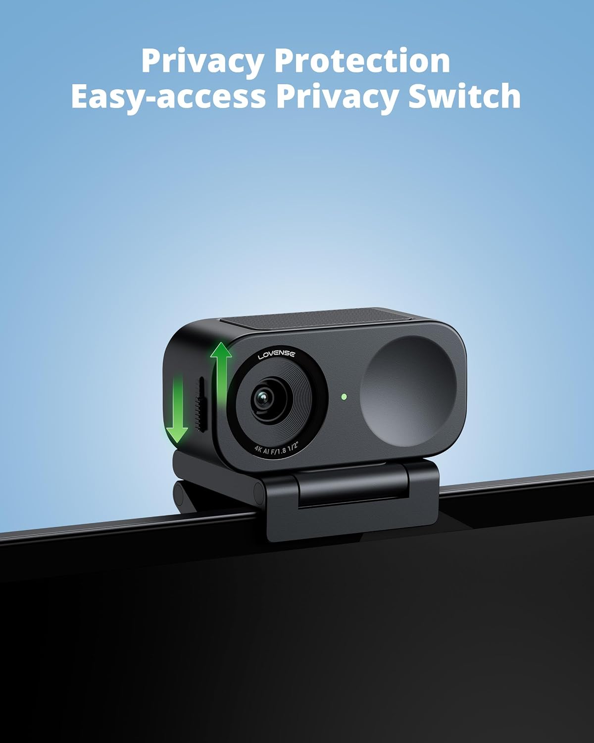 LOVENSE Webcam 2 4K for PC, Live Streaming Camera, 1/2" Sensor True Focus | Computer Camera for Desktop &amp; Laptop, USB Web Camera, 4K Video Streaming, Work From Home, Gaming, Online Meetings, Easy Setup
