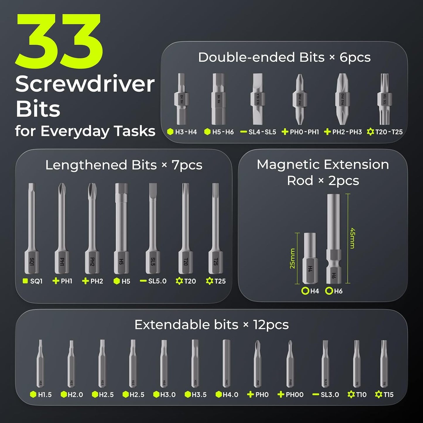 ELEGOO Electric Screwdriver Set with 33 Magnetic Bits and 3 Torque Setting | Max 10 N.m, 1500mAh Rechargeable Cordless Screwdriver, LED Light, Mini Power Screwdriver Tool Kit for 3D Printer, PC, Camera