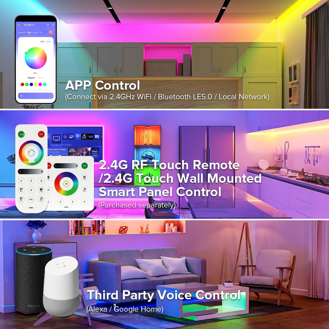 BTF-LIGHTING SP530E WiFi Alexa Bluetooth LED Controller Support PWM Monochrome CCT RGB RGBW RGBCCT or SPI TTL IC Chip LED Strip/Matrix WS2811 WS2812B WS2813 WS2814 WS2815 SK6812 etc DC5V DC12V DC24V