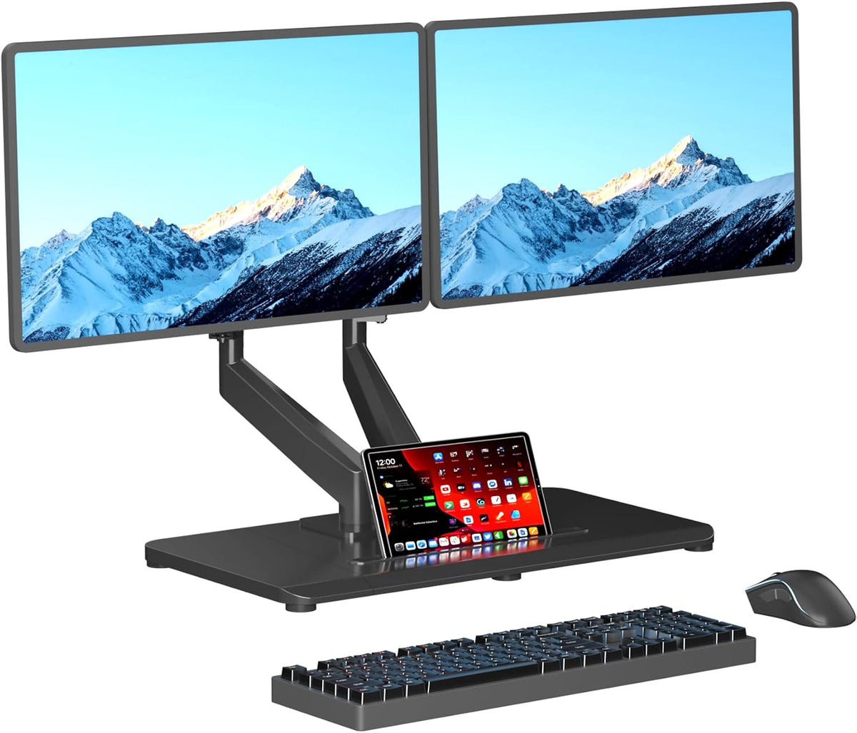 Pholiten Adjustable Dual Monitor Arms with Base for 17-32" Screens